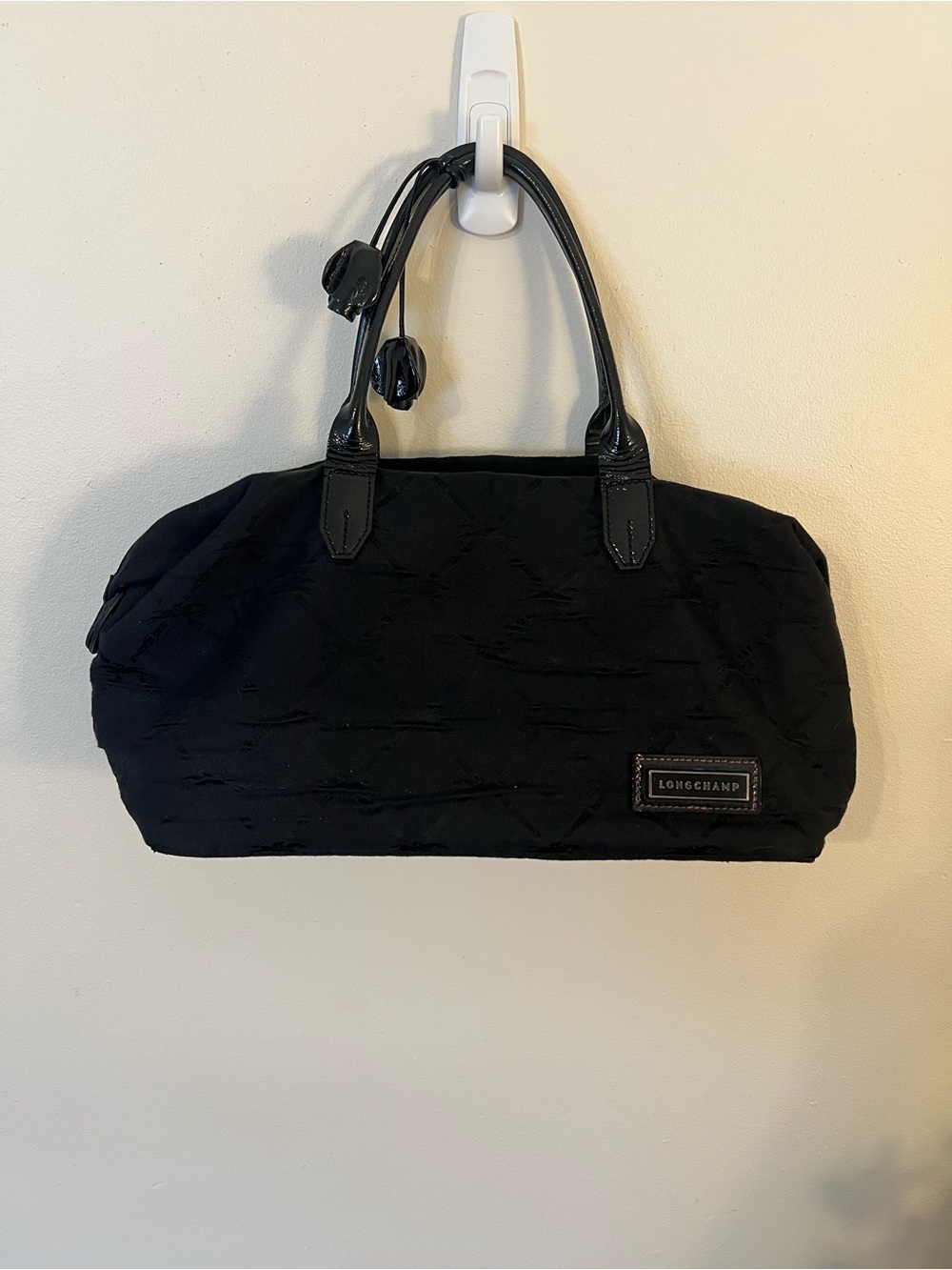 Authentic Longchamp Shoulder Bag Patent Trim Made France